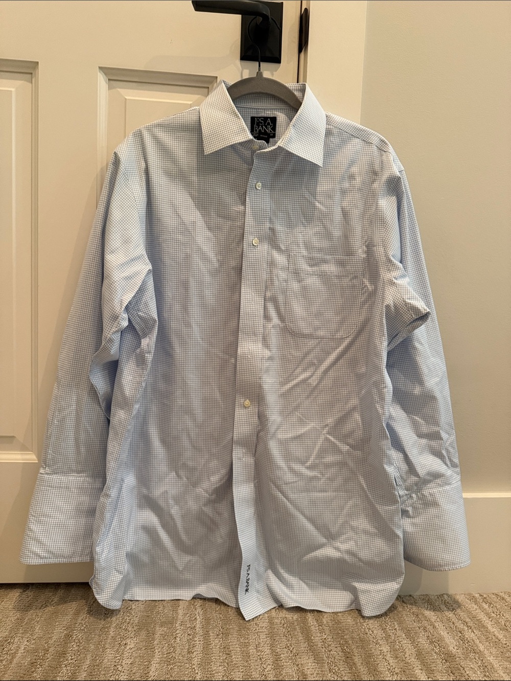 Jos. A. Bank Light Blue Micro-Check Dress Shirt